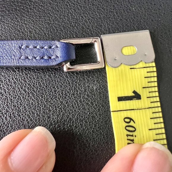 Hermes Rivale Mini Rivale Bracelet in Blue Leather, Sz 7" - Picture 8 of 9